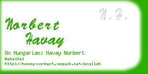 norbert havay business card